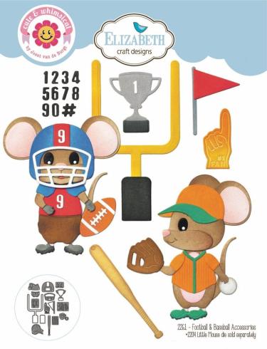 Elizabeth Craft Designs - Stanzschalone "Football/ Baseball Accessories" Dies