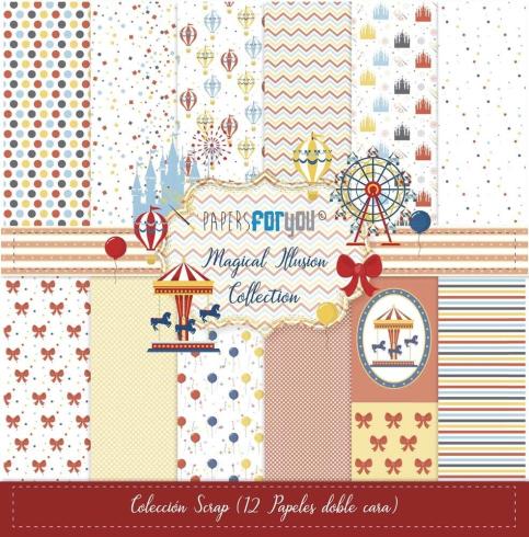 Papers For You - Designpapier "Magical Illusion" Scrap Paper Pack 30,5 x 32 cm - 12 Bogen