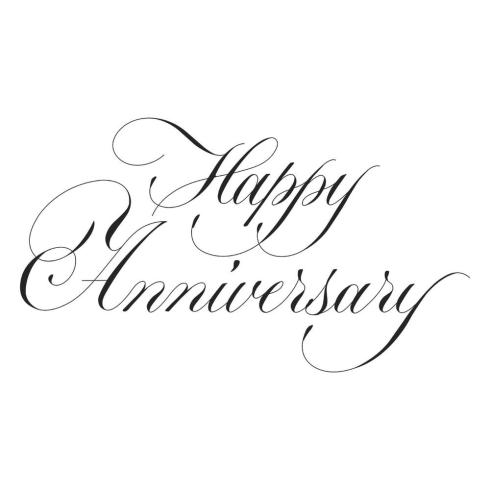 Spellbinders - Buchdrucktechnik "Happy Anniversary" BetterPress Plate