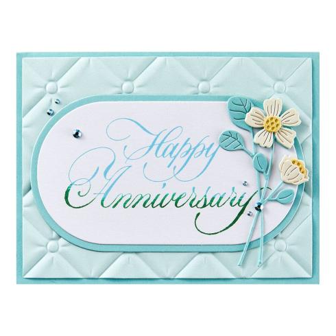Spellbinders - Buchdrucktechnik "Happy Anniversary" BetterPress Plate