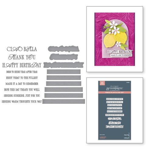 Spellbinders - Buchdrucktechnik "La Dolce Vita Sentiments" BetterPress Plate & Dies