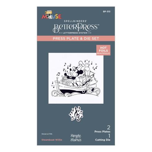 Spellbinders - Buchdrucktechnik "Steamboat Willie" BetterPress Plate & Dies