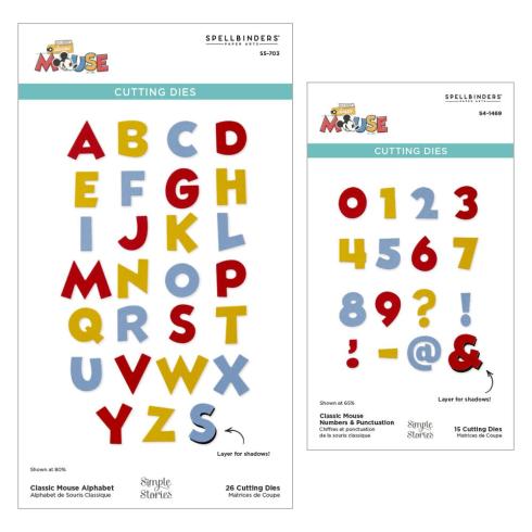 Spellbinders - Stanzschablone "Classic Mouse Alphabet & Numbers Bundle" Dies