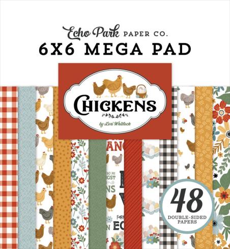 Echo Park - Designpapier "Chickens" Cardmakers Mega Pad 6x6 Inch - 48 Bogen