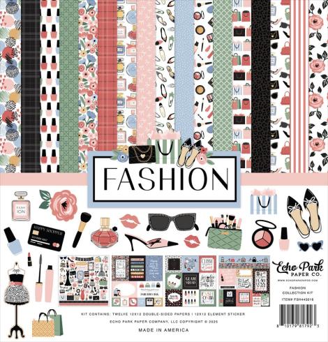 Echo Park - Designpapier "Fashion" Collection Kit 12x12 Inch - 12 Bogen