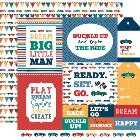 Echo Park - Designpapier "Vroom!" Collection Kit 12x12 Inch - 12 Bogen