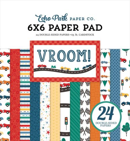 Echo Park - Designpapier "Vroom!" Paper Pack 6x6 Inch - 24 Bogen