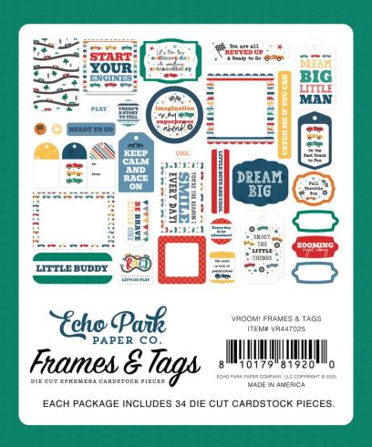 Echo Park - Stanzteile & Anhänger "Vroom!" Frames & Tags 