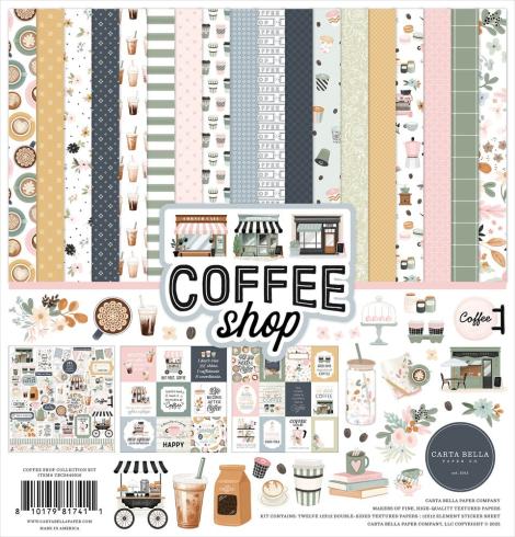 Carta Bella - Designpapier "Coffee Shop" Collection Kit 12x12 Inch - 12 Bogen  