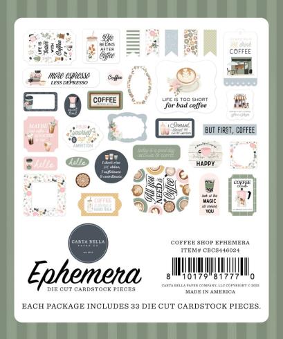 Carta Bella - Stanzteile "Coffee Shop" Ephemera
