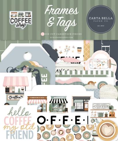 Carta Bella - Stanzteile & Anhänger "Coffee Shop" Ephemera Frames & Tags