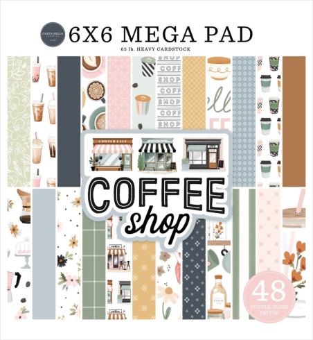 Carta Bella - Designpapier "Coffee Shop" Cardmakers Mega Pad 6x6 Inch - 48 Bogen