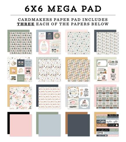 Carta Bella - Designpapier "Coffee Shop" Cardmakers Mega Pad 6x6 Inch - 48 Bogen