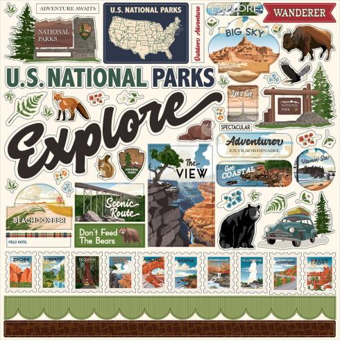 Carta Bella - Aufkleber "National Parks" Element Stickers 