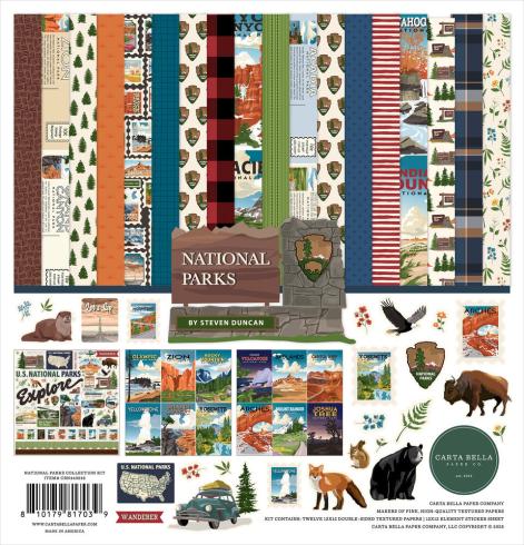 Carta Bella - Designpapier "National Parks" Collection Kit 12x12 Inch - 12 Bogen  