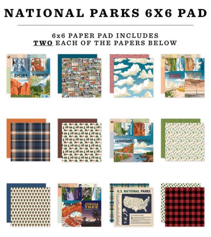 Carta Bella - Designpapier "National Parks" Paper Pad 6x6 Inch - 24 Bogen