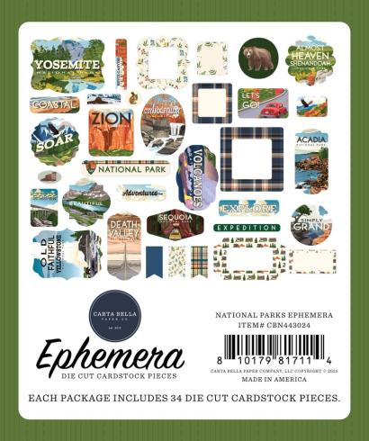 Carta Bella - Stanzteile "National Parks" Ephemera