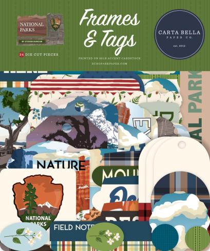 Carta Bella - Stanzteile & Anhänger "National Parks" Ephemera Frames & Tags