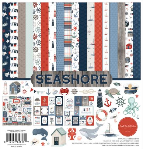 Carta Bella - Designpapier "Seashore" Collection Kit 12x12 Inch - 12 Bogen  