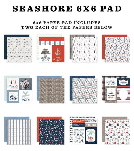 Carta Bella - Designpapier "Seashore" Paper Pad 6x6 Inch - 24 Bogen