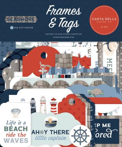 Carta Bella - Stanzteile & Anhänger "Seashore" Ephemera Frames & Tags