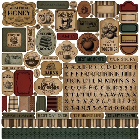Carta Bella - Aufkleber "Vintage Market" Element Stickers 