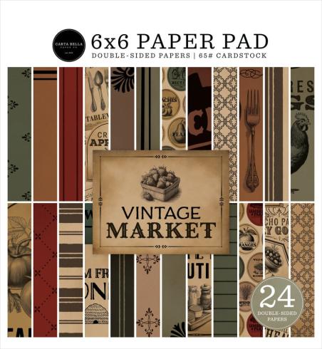 Carta Bella - Designpapier "Vintage Market" Paper Pad 6x6 Inch - 24 Bogen