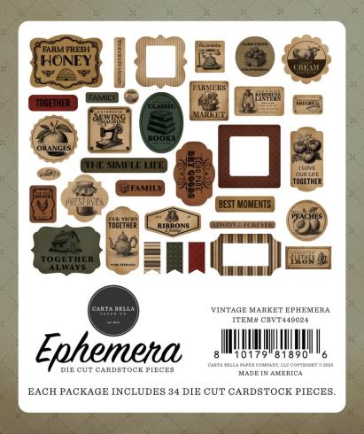 Carta Bella - Stanzteile "Vintage Market" Ephemera