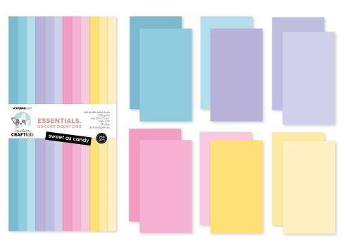 Creative Craft Lab - Studio Light - Cardstock "Sweet As Candy" Paper Pack 30x15cm - 24 Bogen