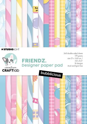 Creative Craft Lab - Studio Light - Friendz Designpapier "Bubblicious " Paper Pack 21x14,8 cm - 24 Bogen