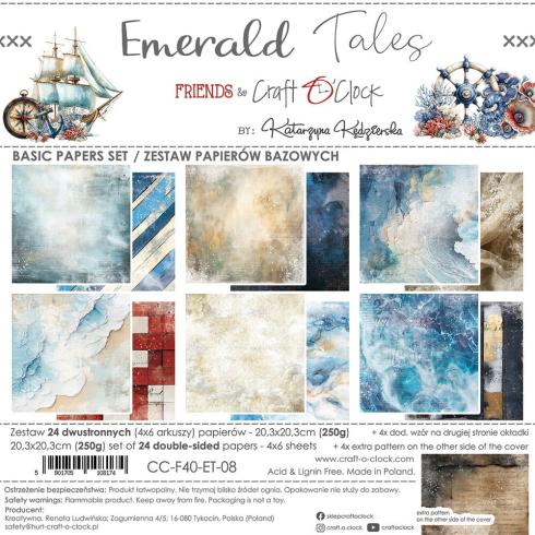 Craft OClock - Designpapier "Emerald Tales" Basic Paper Pack 8x8 Inch - 24 Bogen
