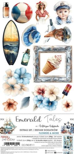 Craft OClock - Ausschneidebogen "Emerald Tales" Extra Set Flowers & More - 18 Bogen