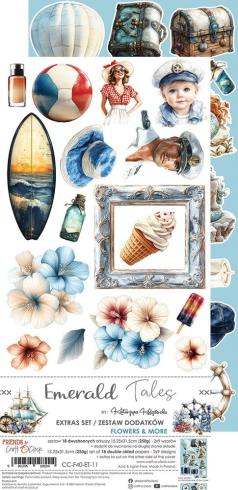 Craft OClock - Ausschneidebogen "Emerald Tales" Extra Set Flowers & More - 18 Bogen