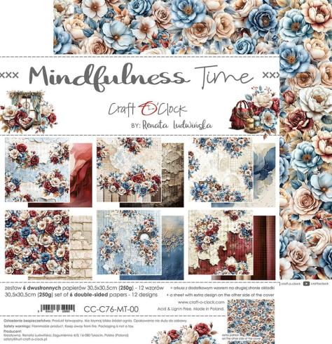 Craft OClock - Designpapier "Mindfulness Time" Paper Pack 12x12 Inch - 6 Bogen