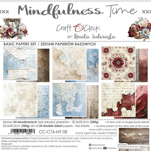 Craft OClock - Designpapier "Mindfulness Time" Basic Paper Pack 8x8 Inch - 24 Bogen