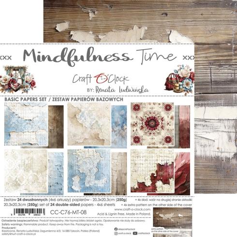 Craft OClock - Designpapier "Mindfulness Time" Basic Paper Pack 8x8 Inch - 24 Bogen