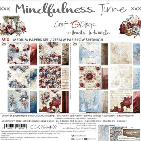 Craft OClock - Designpapier "Mindfulness Time" Medium Paper Pack 8x8 Inch - 24 Bogen