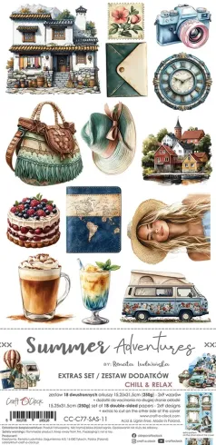 Craft OClock - Ausschneidebogen "Summer Adventures" Extra Set Chill & Relax - 18 Bogen