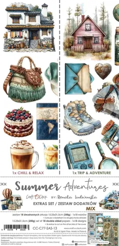 Craft OClock - Ausschneidebogen "Summer Adventures" Extra Set Mix - 18 Bogen