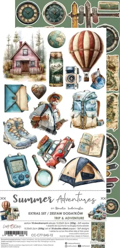 Craft OClock - Ausschneidebogen "Summer Adventures" Extra Set Mix - 18 Bogen