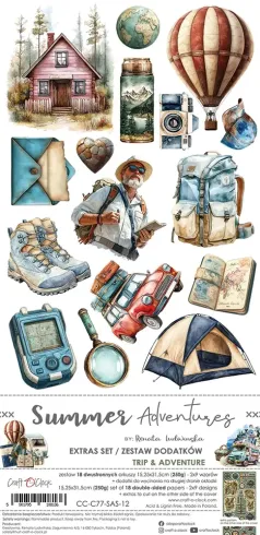 Craft OClock - Ausschneidebogen "Summer Adventures" Extra Set Trip & Adventure - 18 Bogen