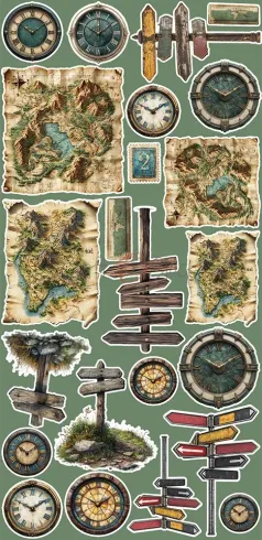 Craft OClock - Ausschneidebogen "Summer Adventures" Extra Set Trip & Adventure - 18 Bogen