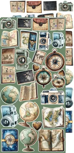 Craft OClock - Ausschneidebogen "Summer Adventures" Extra Set Trip & Adventure - 18 Bogen