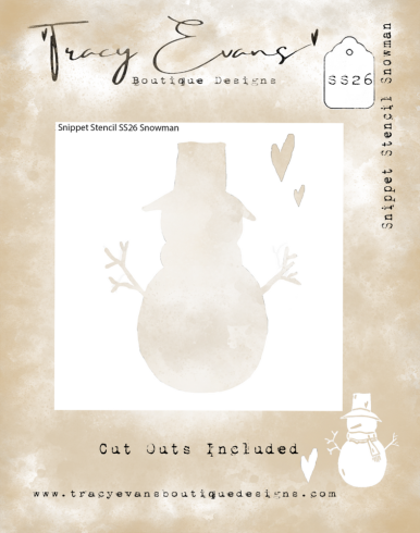 Tracy Evans - Schablone 4x4 Inch "Snowman" Stencil 