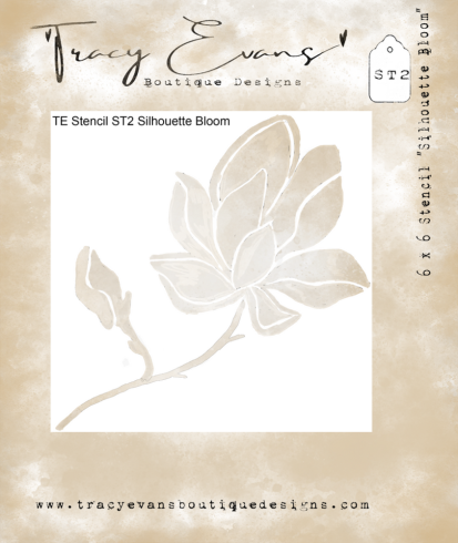 Tracy Evans - Schablone 6x6 Inch "Silhouette Bloom" Stencil 
