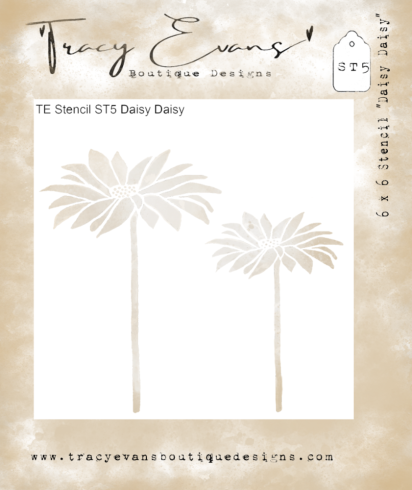 Tracy Evans - Schablone 6x6 Inch "Daisy Daisy" Stencil 