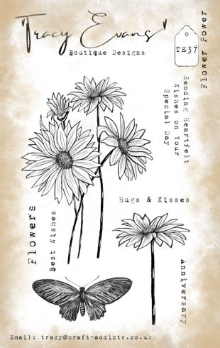 Tracy Evans - Stempelset "Flower Power" Clear Stamps