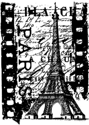 Stampers Anonymous - Gummistempel "Paris Film" Cling Stamp Design by Tim Holtz