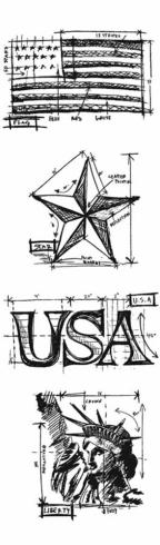 Stampers Anonymous - Gummistempelset "America Blueprints Strip" Cling Stamp Design by Tim Holtz