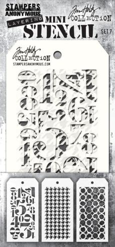 Stampers Anonymous - Schablone "Set #7" Layering Mini Stencil Design by Tim Holtz